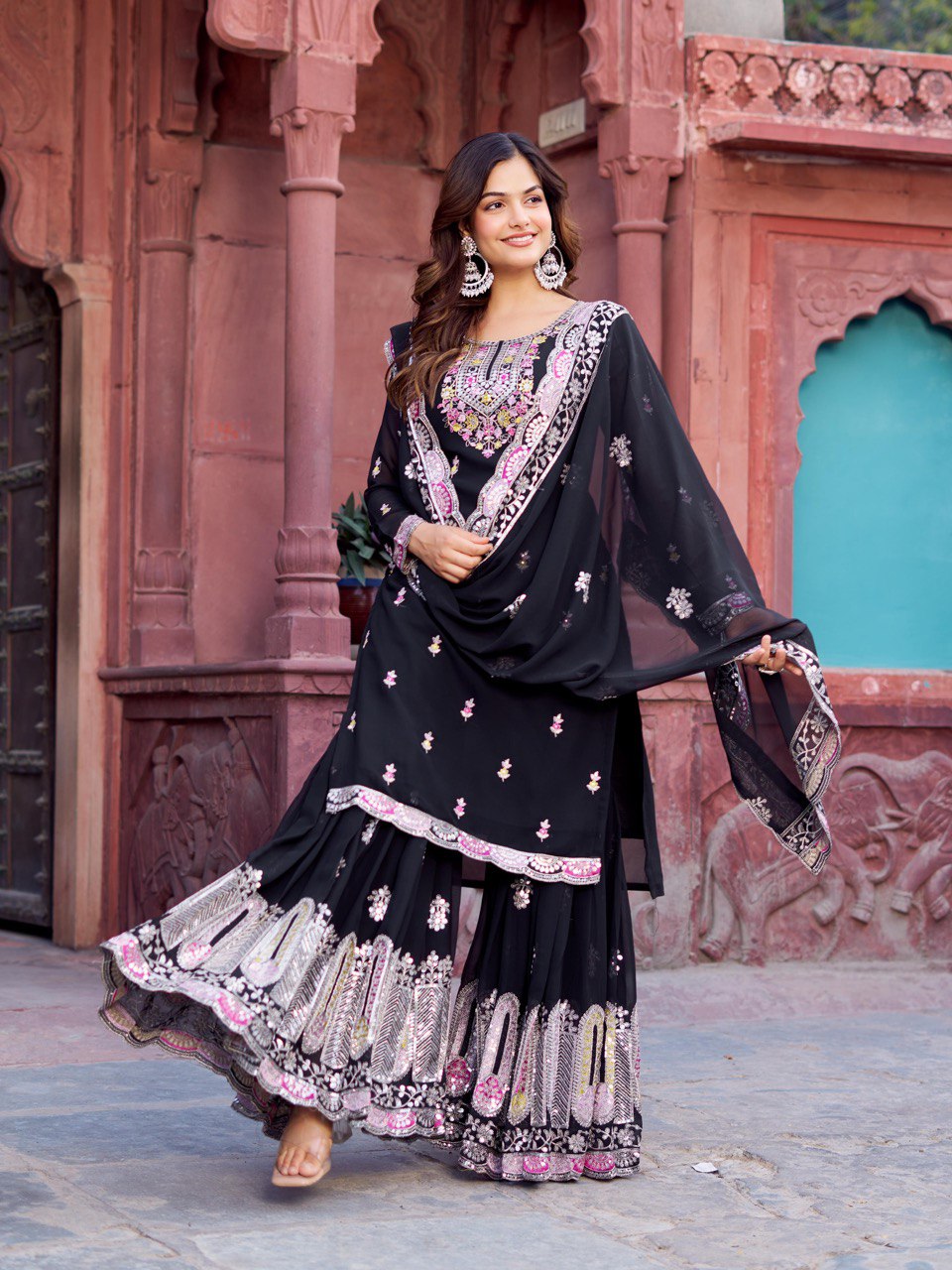 Flared sharara bottom