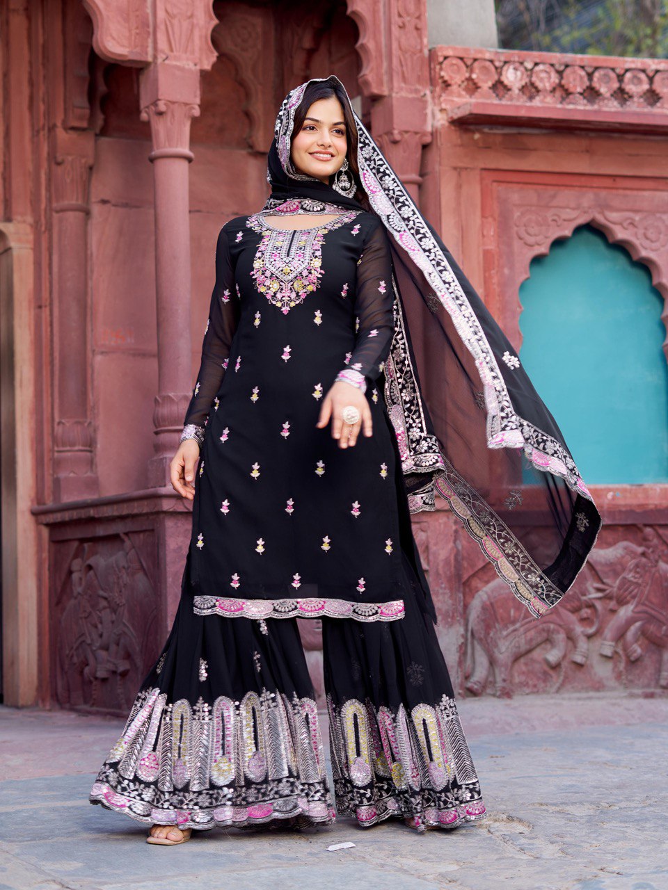 Flared sharara bottom