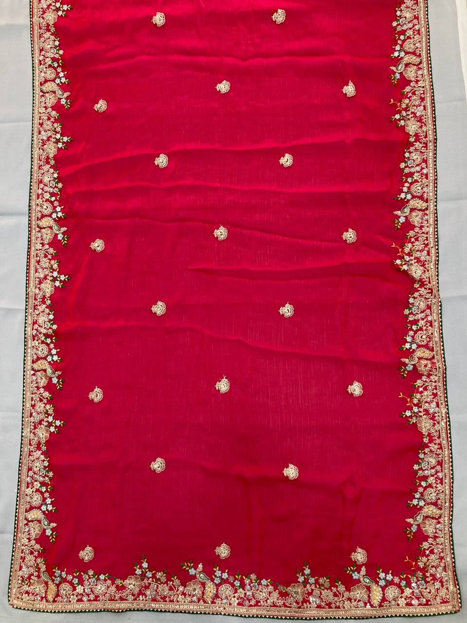 Premium Embroidered Saree for Wedding in Fendy Chiffon Silk