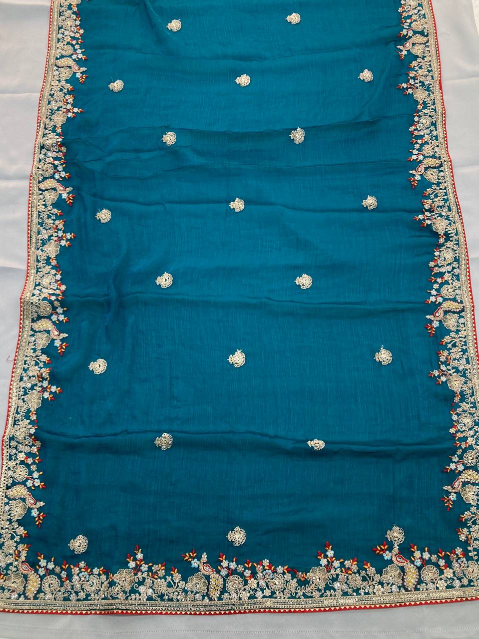 Premium Embroidered Saree for Wedding in Fendy Chiffon Silk