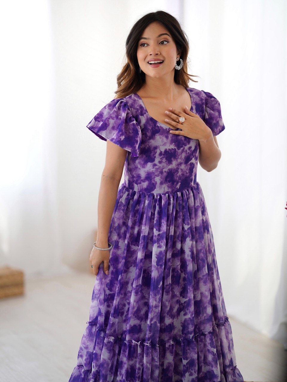 Ethereal Clouds Flairy Kurtis