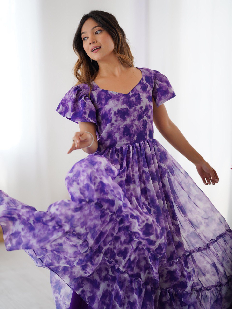 Ethereal Clouds Flairy Kurtis