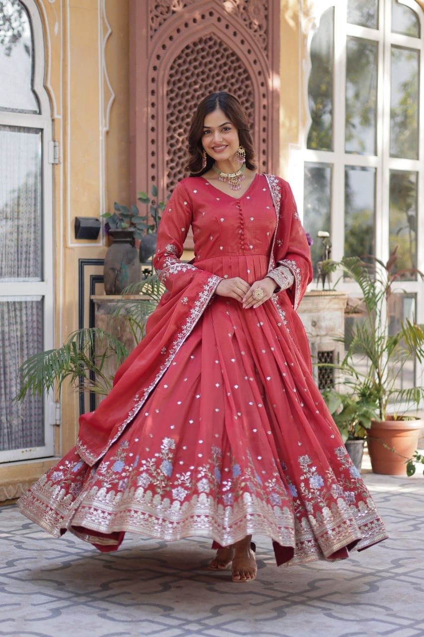 PREMIUM READYMADE GOWN WITH DUPATTA SET