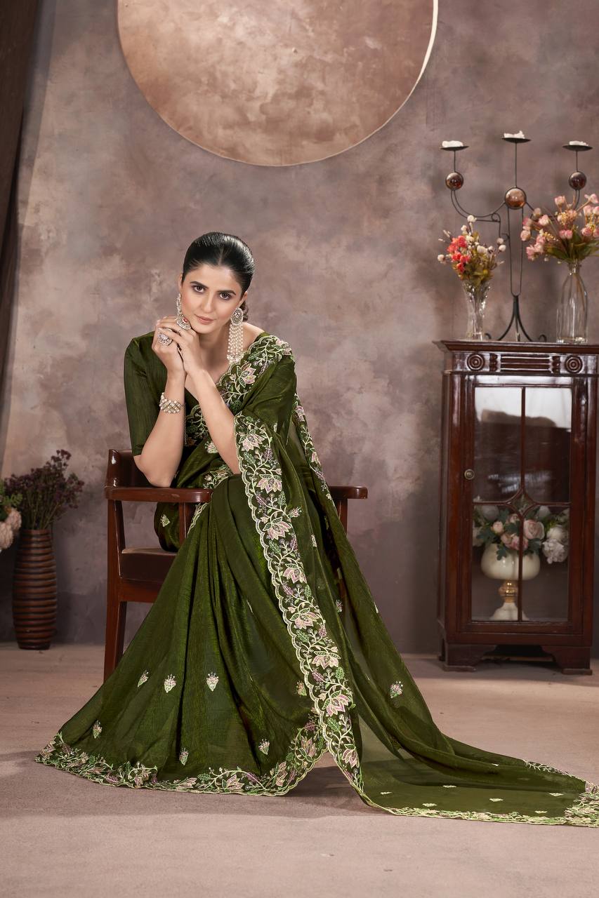 Presents Designer Embroidery Saree