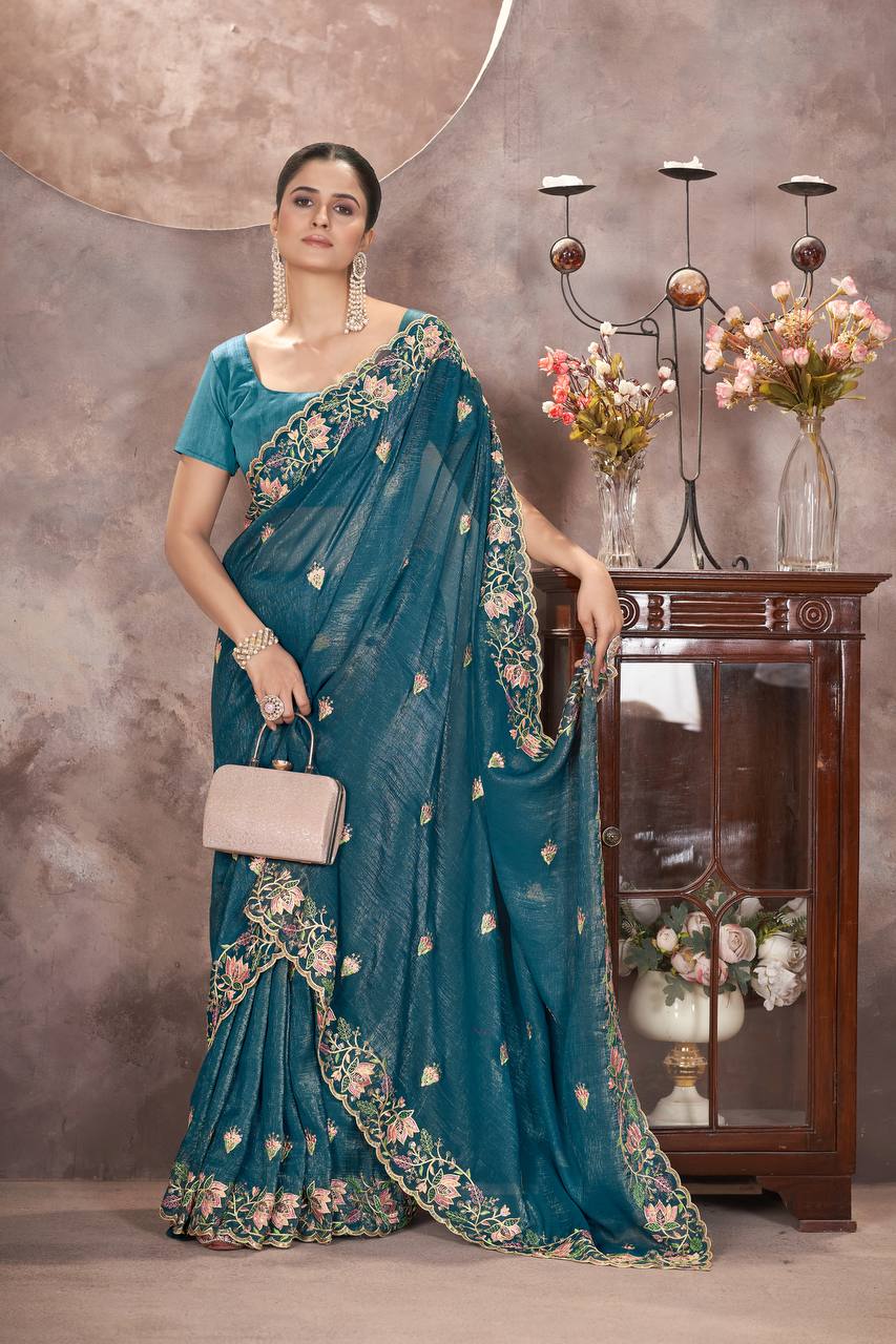 Presents Designer Embroidery Saree